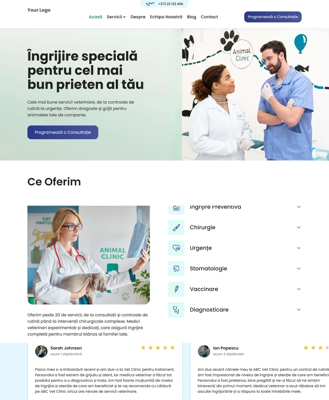 Clinică veterinară — leadgenium.pro/concept/clinica-veterinara