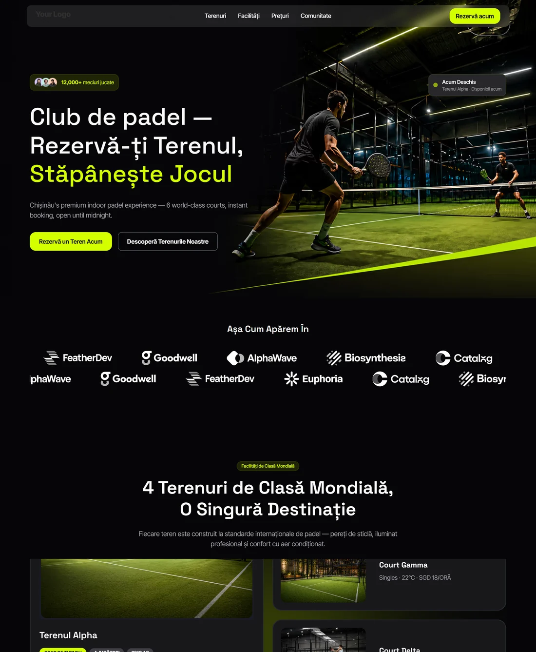 Club de padel — leadgenium.pro/concept/club-de-padel