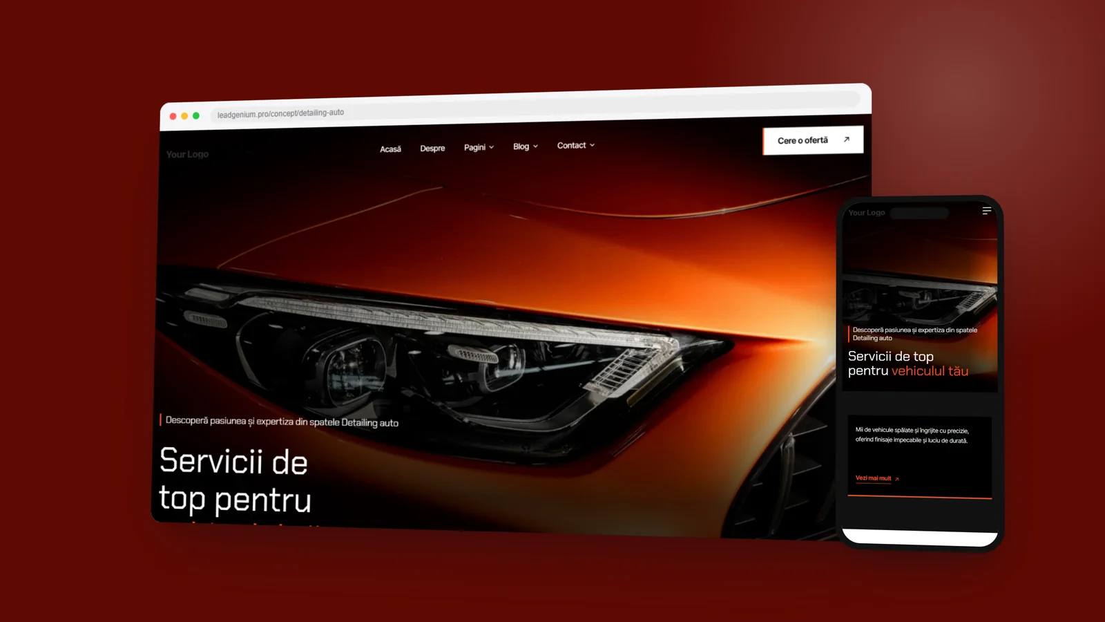 Detailing auto — leadgenium.pro/concept/detailing-auto