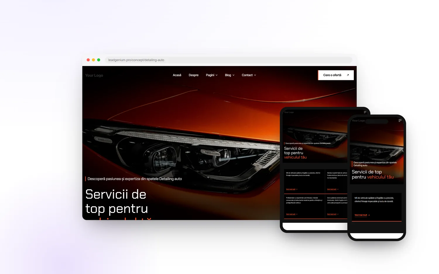 Detailing auto — leadgenium.pro/concept/detailing-auto
