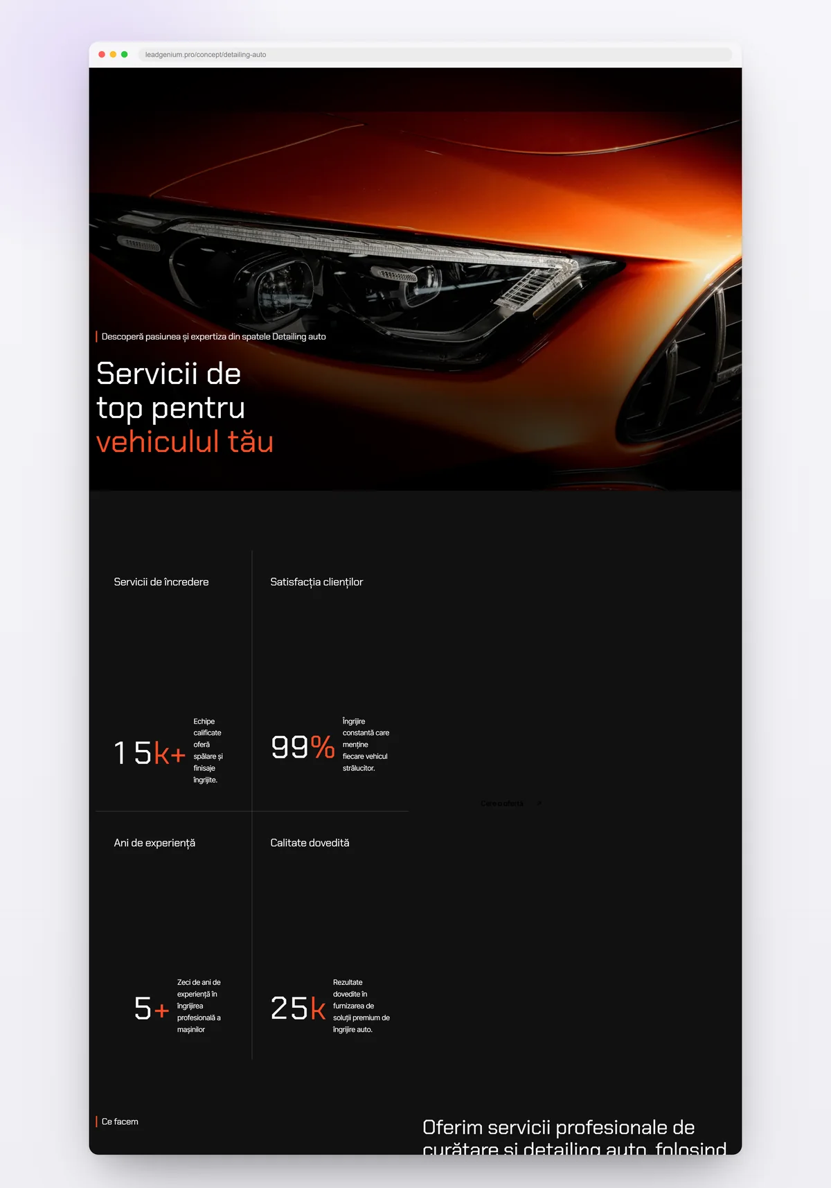 Detailing auto — leadgenium.pro/concept/detailing-auto