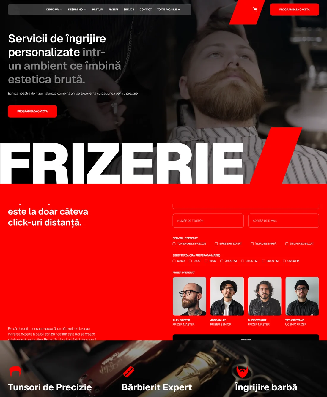 Frizerie — leadgenium.pro/concept/frizerie