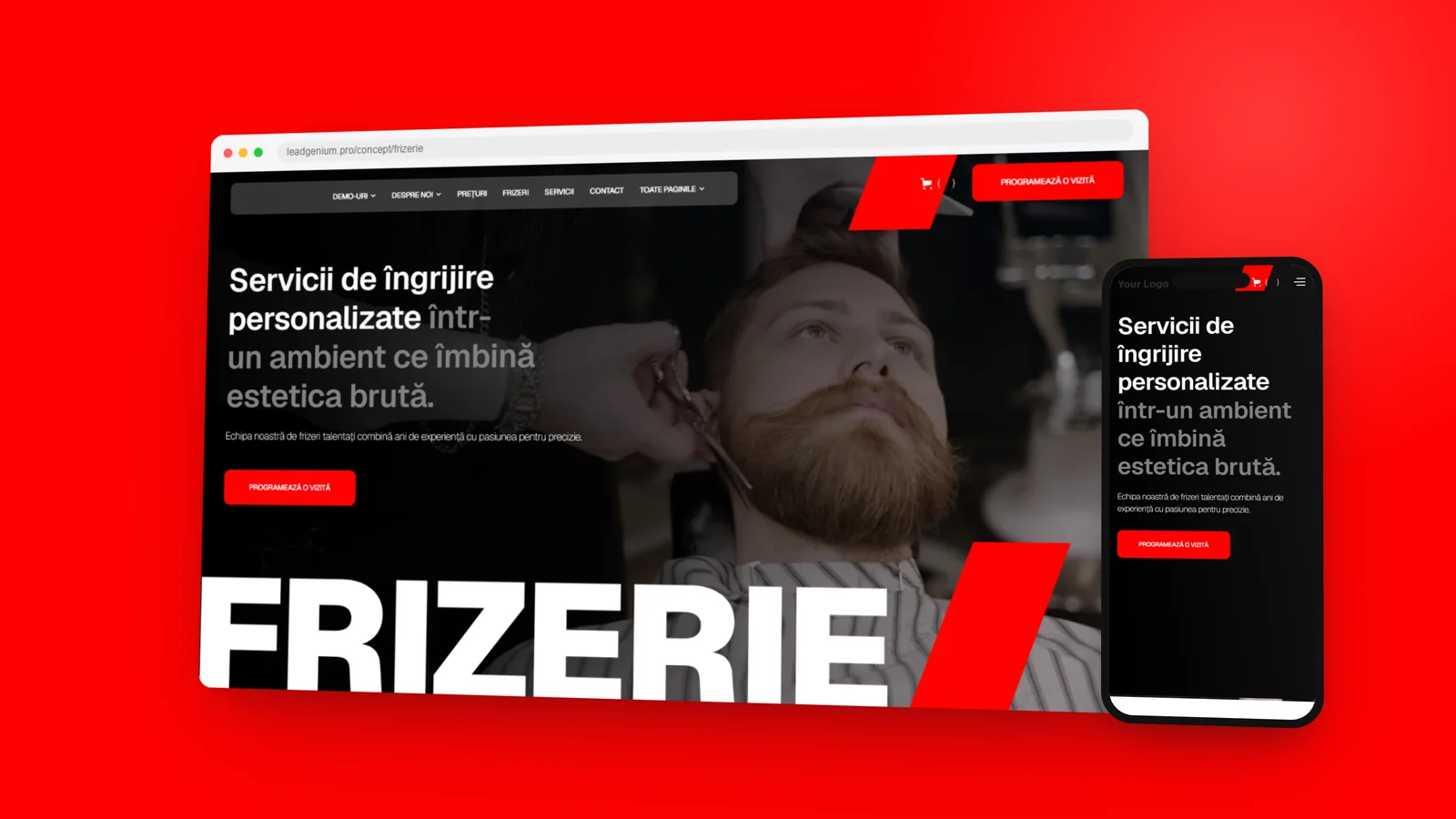 Frizerie — leadgenium.pro/concept/frizerie