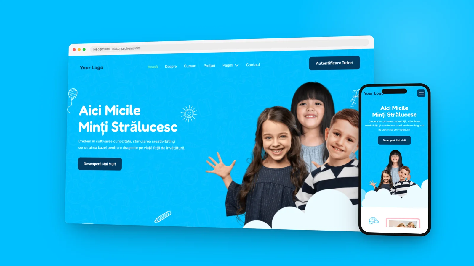 Grădiniță — leadgenium.pro/concept/gradinita