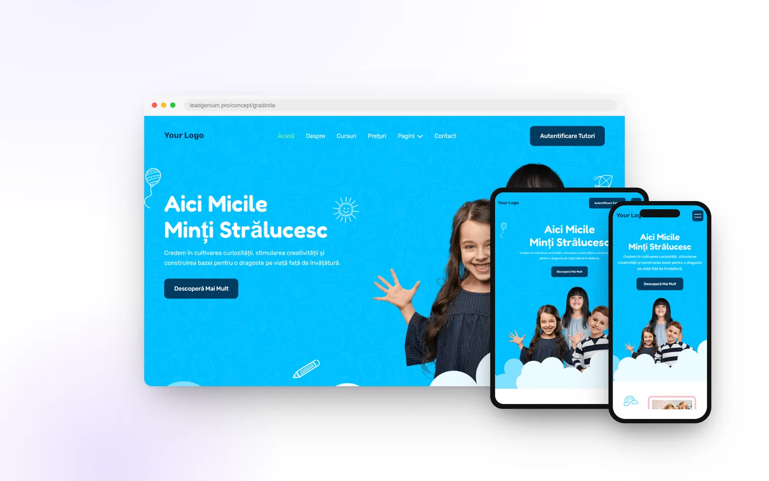 Grădiniță — leadgenium.pro/concept/gradinita
