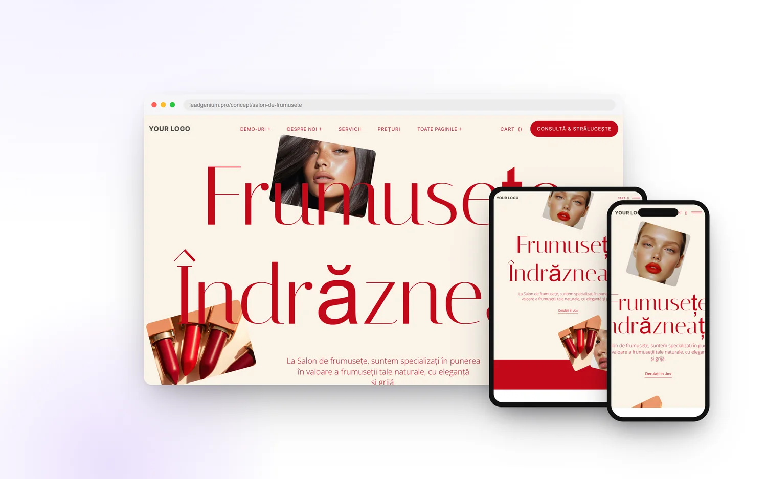Salon de frumusețe — leadgenium.pro/concept/salon-de-frumusete