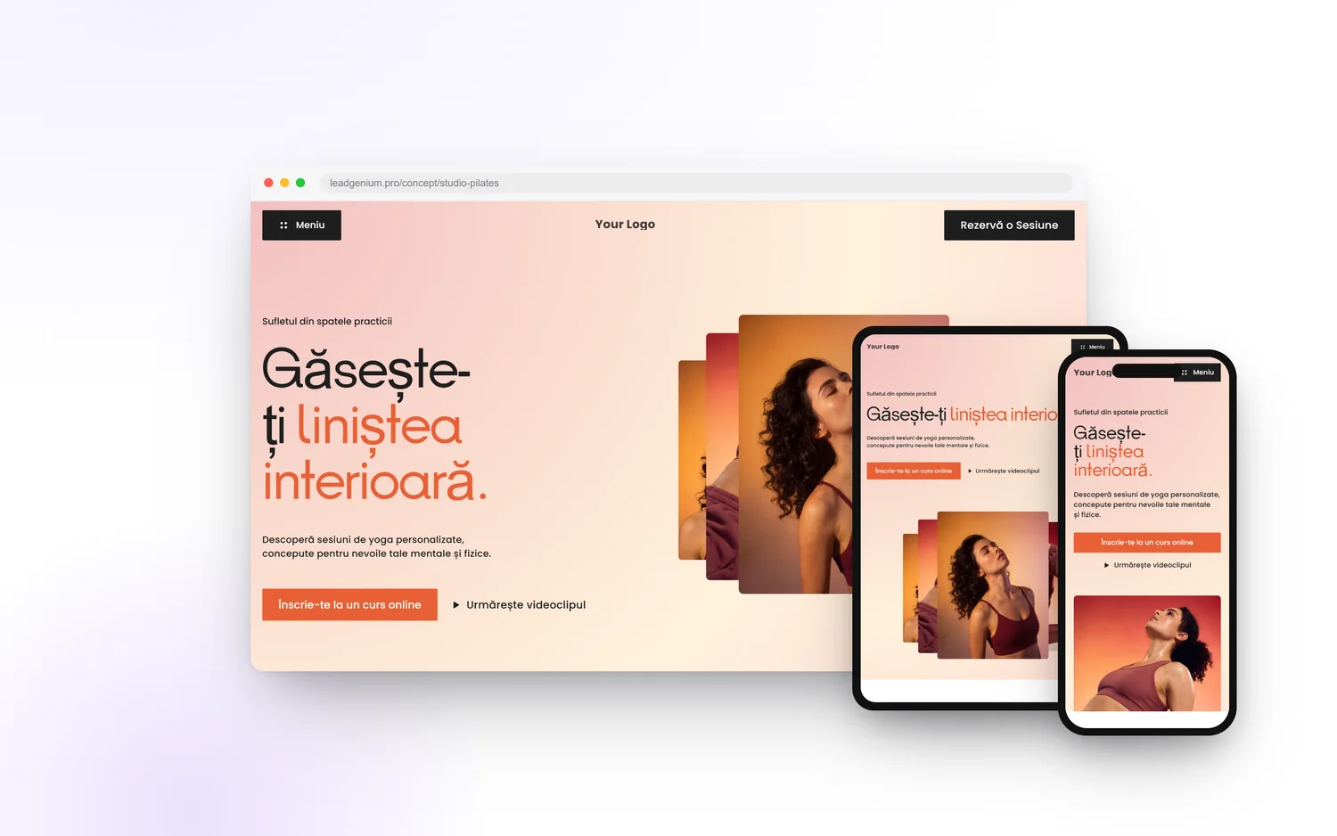 Studio de pilates — leadgenium.pro/concept/studio-pilates